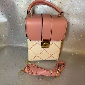 Chic Pink and Cream Crossbody Bag